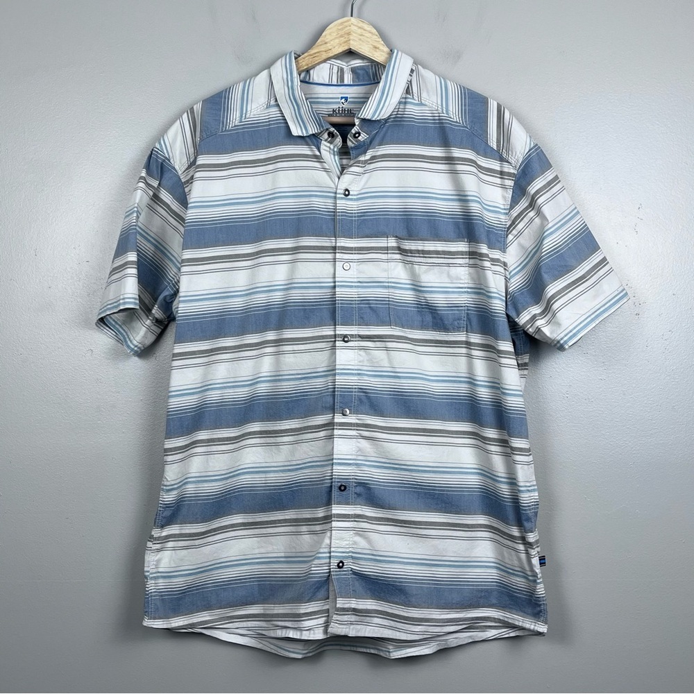 Kuhl Men's Striped Intriguer Snap Front UPF50 Shirt 7415 Size XL; Outdoor